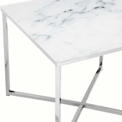 Beistelltisch aus Glas in Marmoroptik - Annike