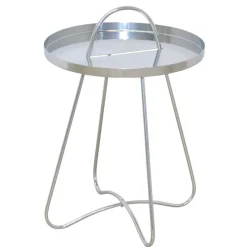 Beistelltisch aus Metall in Silberfarben - Queenlo