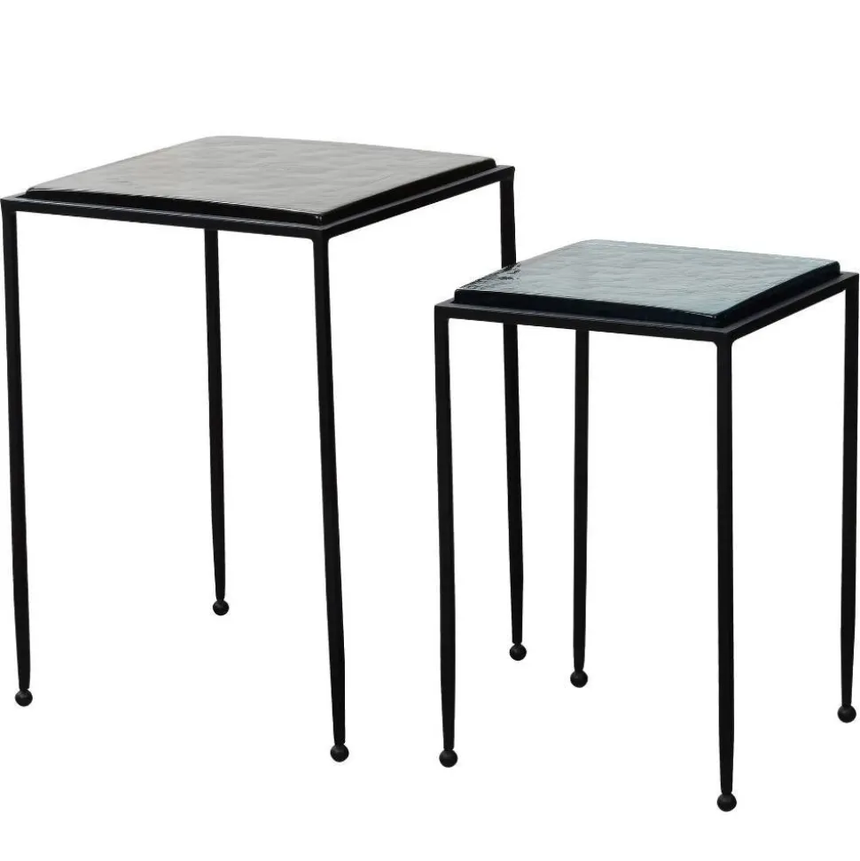 Beistelltisch Duo aus Strukturglas - Zontania (zweiteilig)