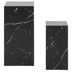 Beistelltisch Duo in Schwarz Marmor Optik - Lavizius (zweiteilig)