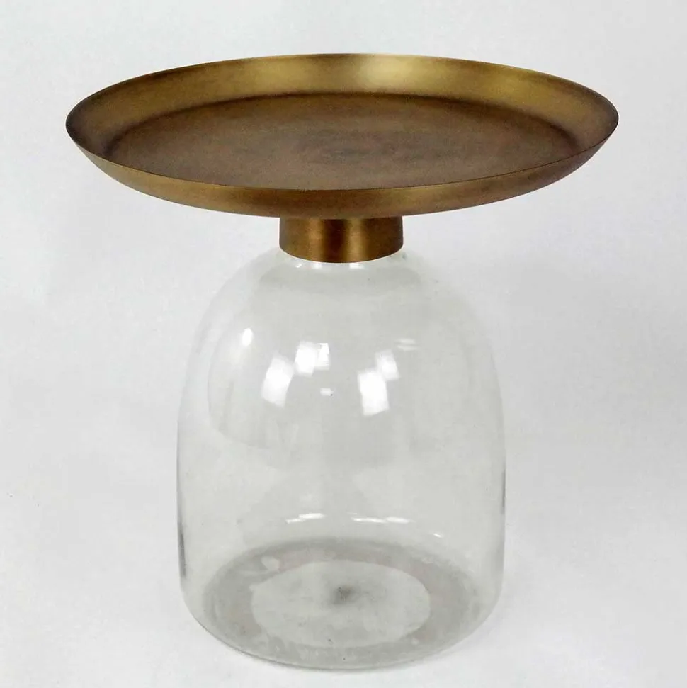 Beistelltisch in Altmessing Metall - Barrena