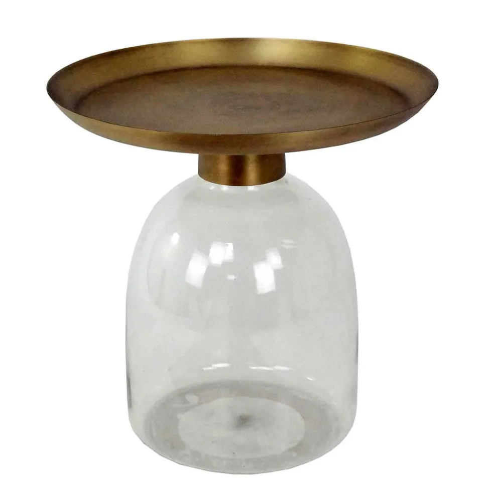 Beistelltisch in Altmessing Metall - Barrena