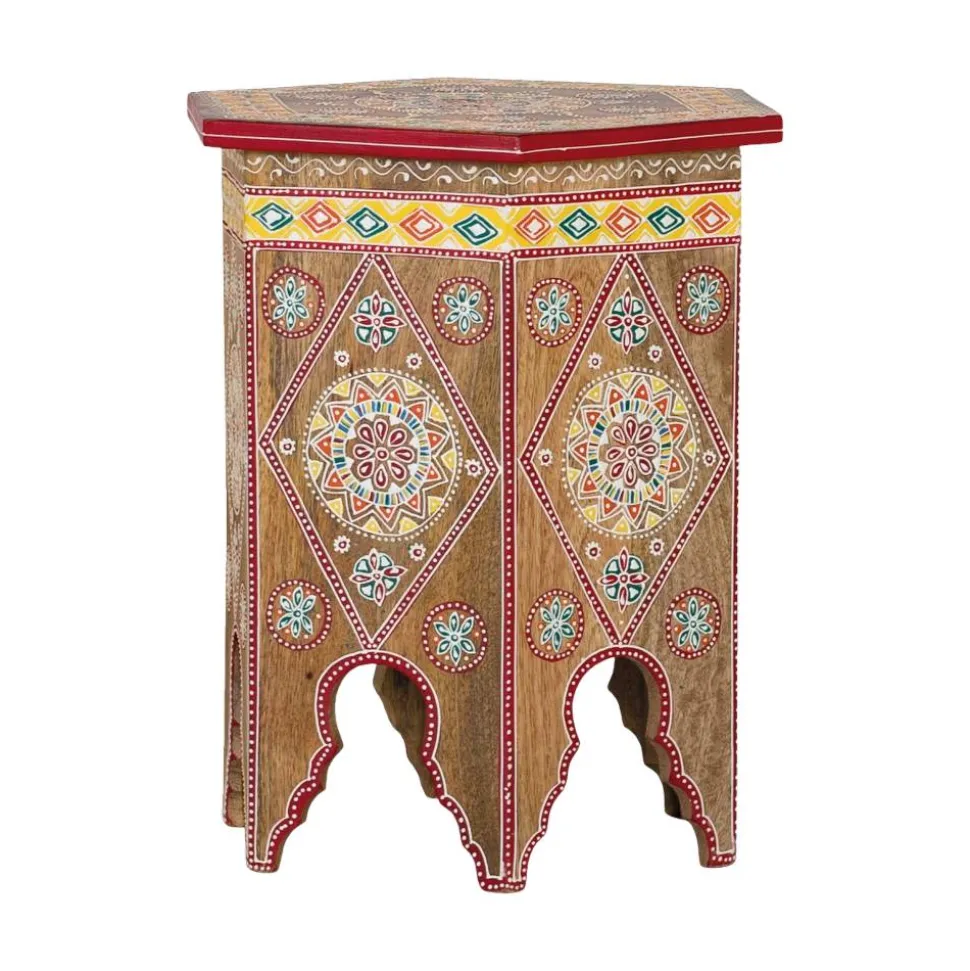Beistelltisch mit farbenfrohen Mandalas und Mustern - Jambi