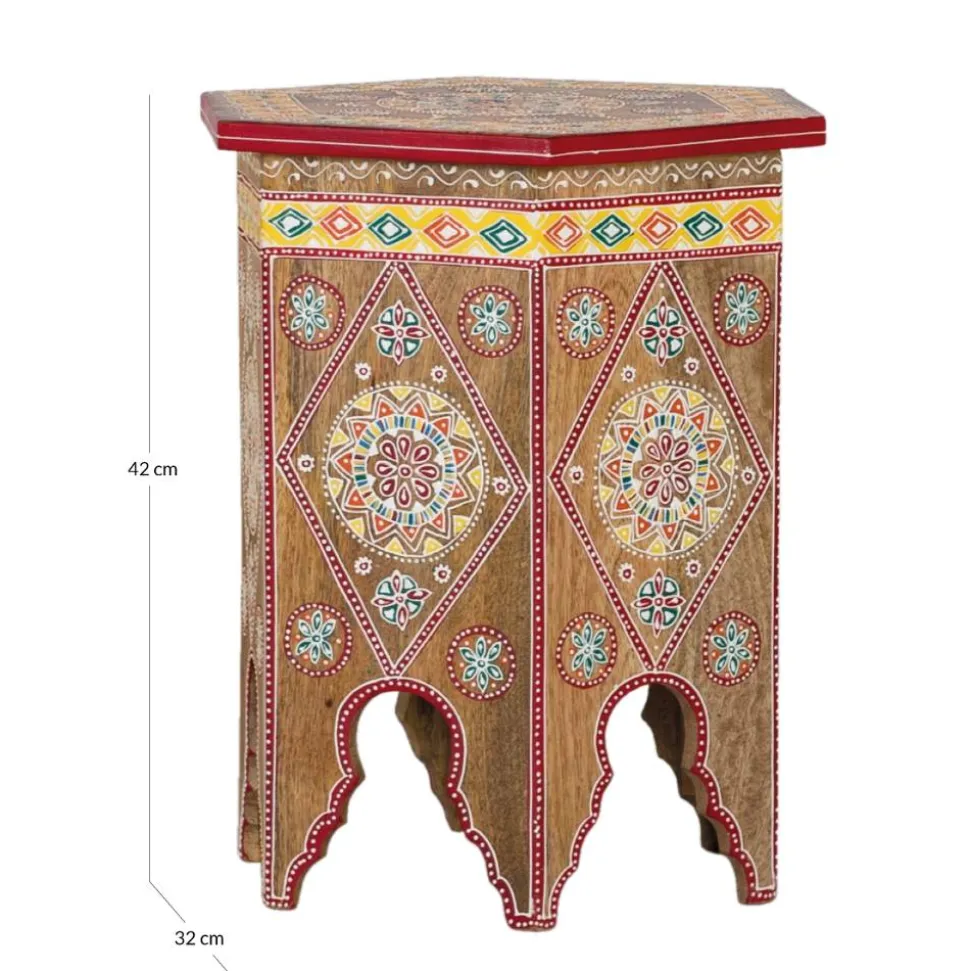 Beistelltisch mit farbenfrohen Mandalas und Mustern - Jambi