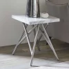Beistelltisch mit Marmorplatte Weiß Grau - Montao