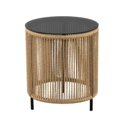 Beistelltisch mit Rauchglas Platte - Pharina