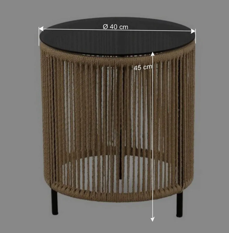 Beistelltisch mit Rauchglas Platte - Pharina