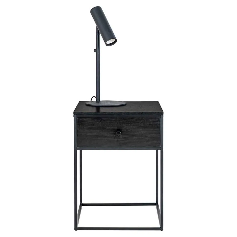 Beistelltisch mit Schublade in Schwarz - Esbessa