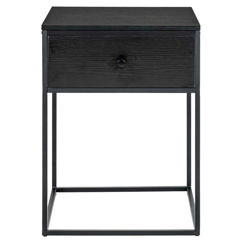Beistelltisch mit Schublade in Schwarz - Esbessa