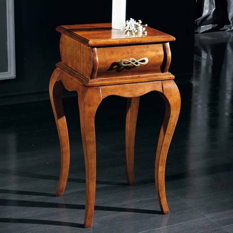 Beistelltisch mit Schublade in Nussbaumfarben - Motiz