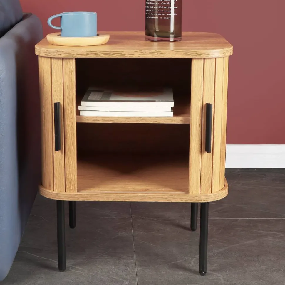 Beistelltisch Nachtkommode mit Schiebetüren - Barnetta