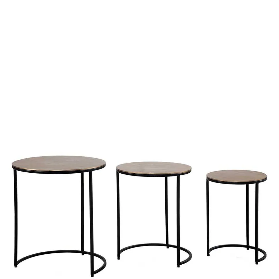 Beistelltisch Trio in Gold - Simorica (dreiteilig)