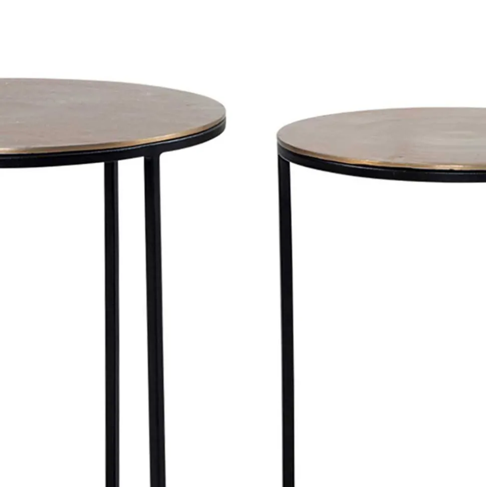 Beistelltisch Trio in Gold - Simorica (dreiteilig)