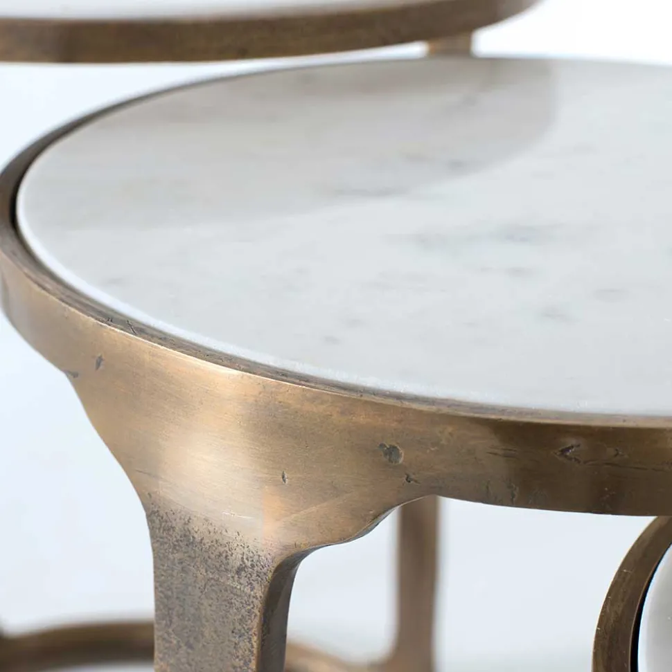 Beistelltisch Trio mit Marmorplatten - Manoja (dreiteilig)