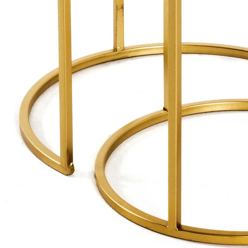 Beistelltische aus Schwarzglas - Ektuala (zweiteilig)