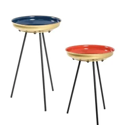 Beistelltische in Blau & Rot & Gold - Tayler (zweiteilig)