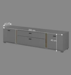 Beleuchtete TV Anbauwand Möbelset - Racelyn (dreiteilig)