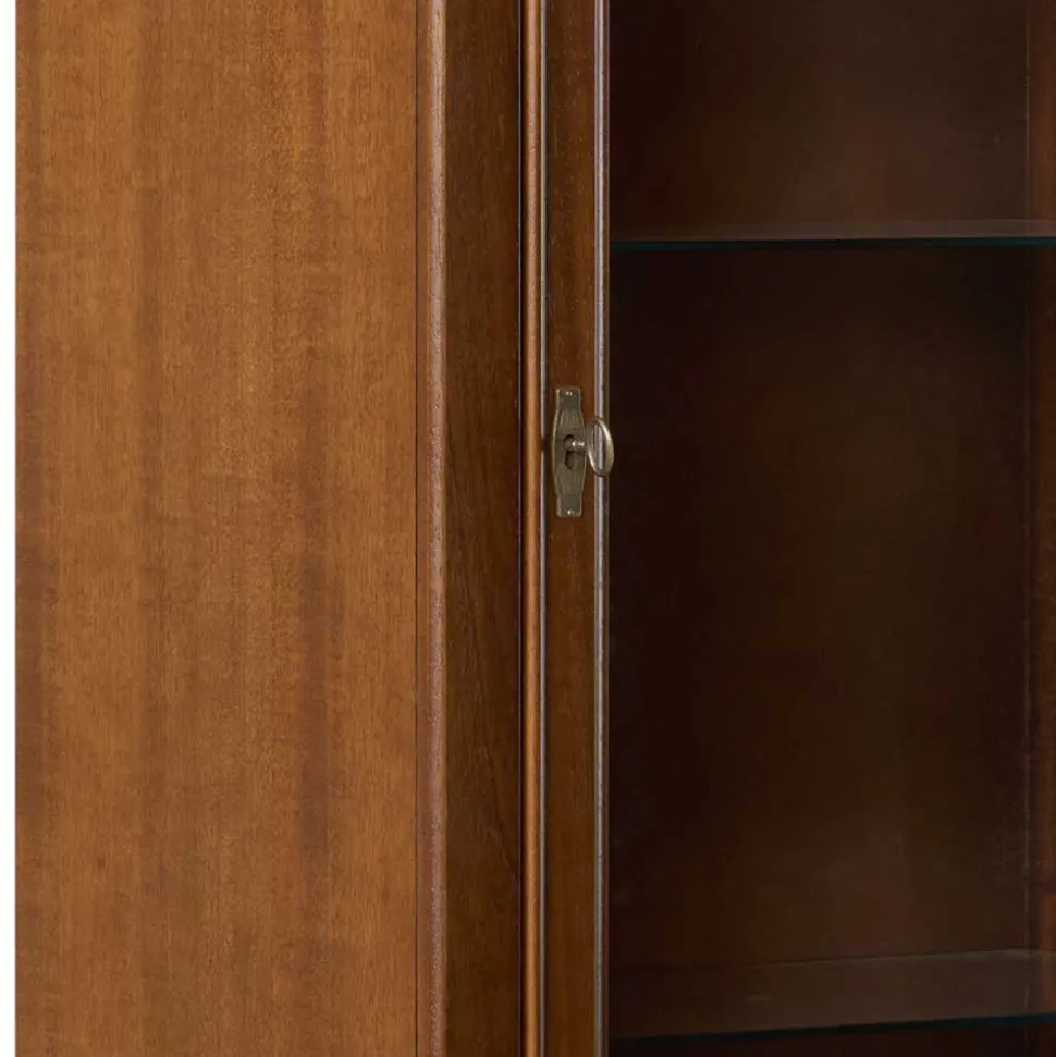 Beleuchtete Vitrine in Walnuss Braun - Istefanio