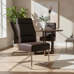 Bequemer Polsterstuhl in Braun - Rick (2er Set)
