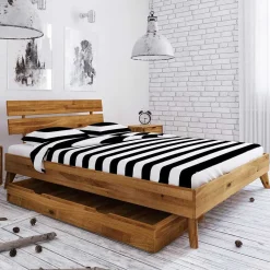 Übergroßes Holzbett mit Bettkästen - Eavy II
