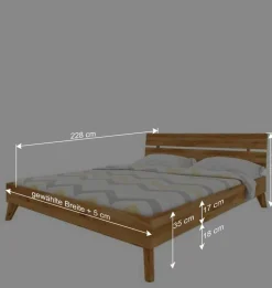 Überlanges Bett aus massiver Wildeiche - Eavy II