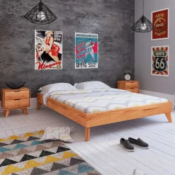 Überlänge Holzbett & Nachttische - Junola II (dreiteilig)