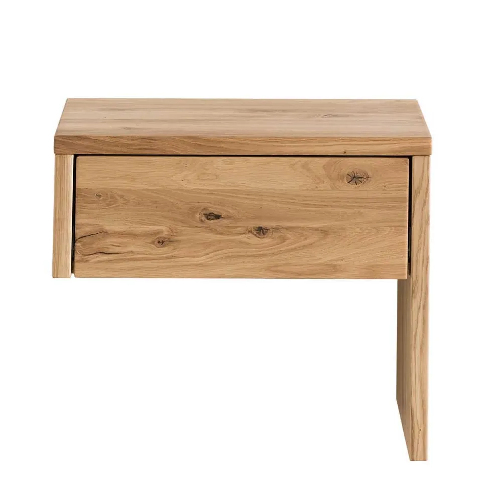 Bett & Nachtkommoden aus Wildeiche - Aryvano (dreiteilig)