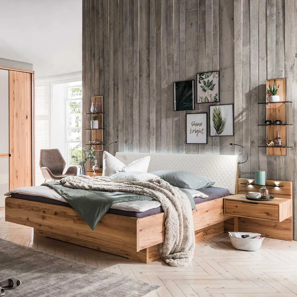 Bett Anlage aus Kernbuche - Krofun (dreiteilig)