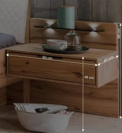 Bett Anlage aus Kernbuche - Krofun (dreiteilig)