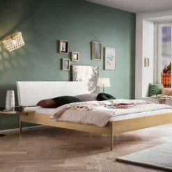 Bett aus Eiche Massivholz Hell - Croatia