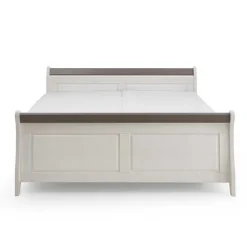 Bett Caneon in Weiß Grau