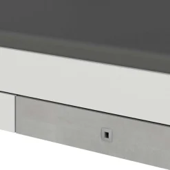 Bett in Weiß & Lichtgrau Beton Optik - Orsidio