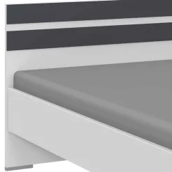 Bett in Weiß mit Dunkelgrau - Tamba