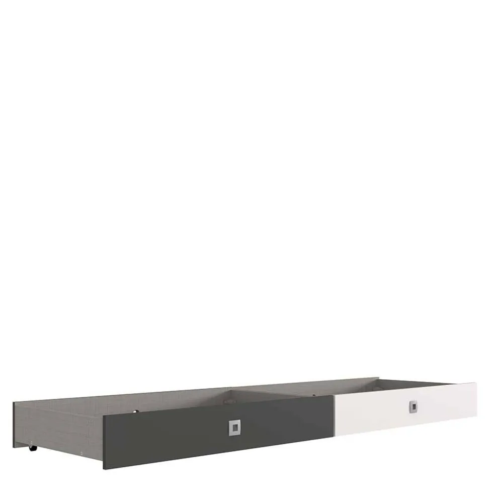 Bett in Weiß mit Dunkelgrau - Tamba