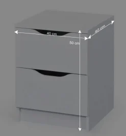 Bett Kommode Danjala in Weiß