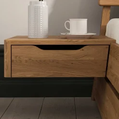 Bett mit Nachtkonsolen aus Wildeiche - Grenadys (dreiteilig)