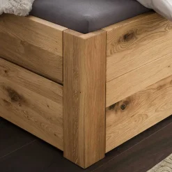 Bett mit sechs Schubladen aus Wildeiche massiv - Zennian