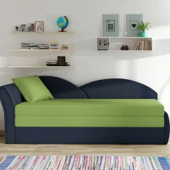 Bett Recamiere in Hellgrün und Dunkelblau - Cobagon