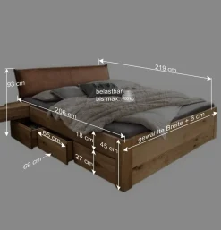 Bettanlage mit sechs Schubladen - Zennian (dreiteilig)