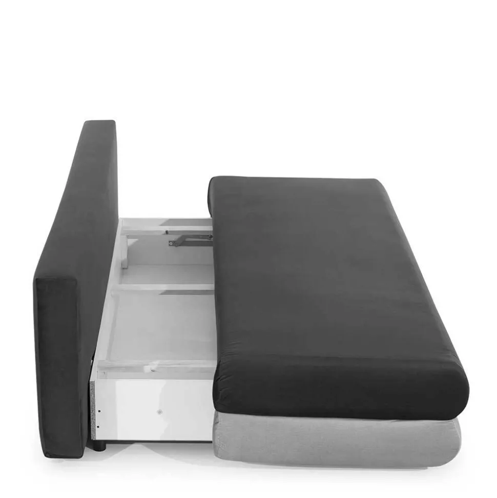 Bettcouch in Beigegrau und Creme - Janny