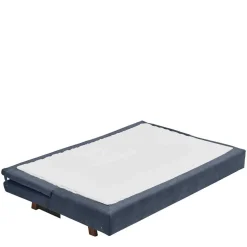 Bettcouch in Dunkelblau mit Eiche - Mattys