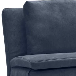 Bettcouch in Dunkelblau mit Eiche - Mattys