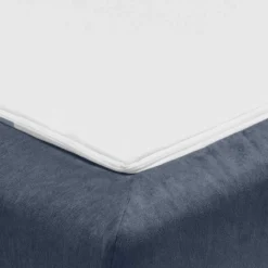 Bettcouch in Dunkelblau mit Eiche - Mattys