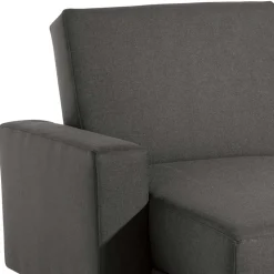 Bettfunktion Ecksofa in Anthrazit mit Chrom - Heavy (zweiteilig)