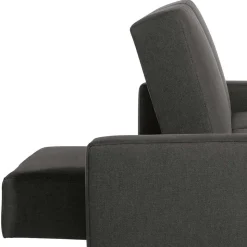 Bettfunktion Ecksofa in Anthrazit mit Chrom - Heavy (zweiteilig)