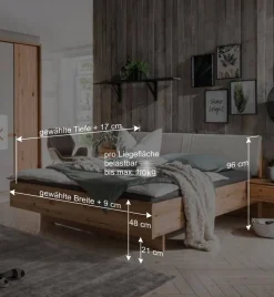 Bettgestell & Nachtkommoden Set - Krofun (dreiteilig)