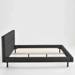 Bettgestell in Dunkelgrau mit 140x200 Liegefläche - Vladin