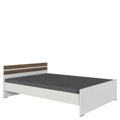 Bettgestell in Holz verwittert Eiche Dekor - Liesca