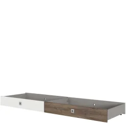 Bettgestell in Holz verwittert Eiche Dekor - Liesca