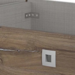 Bettgestell in Holz verwittert Eiche Dekor - Liesca